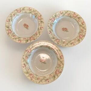 CHERI BLUM For 222 FIFTH Floral Rimmed 9" Rimmed Soup Bowl SAVANNAH  - Set‎ Of 3